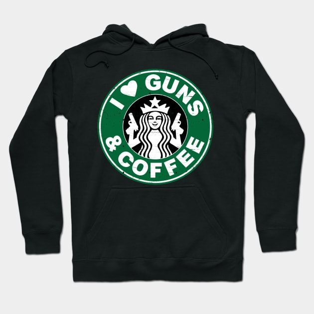 Love Guns Coffee Hoodie by trimskol